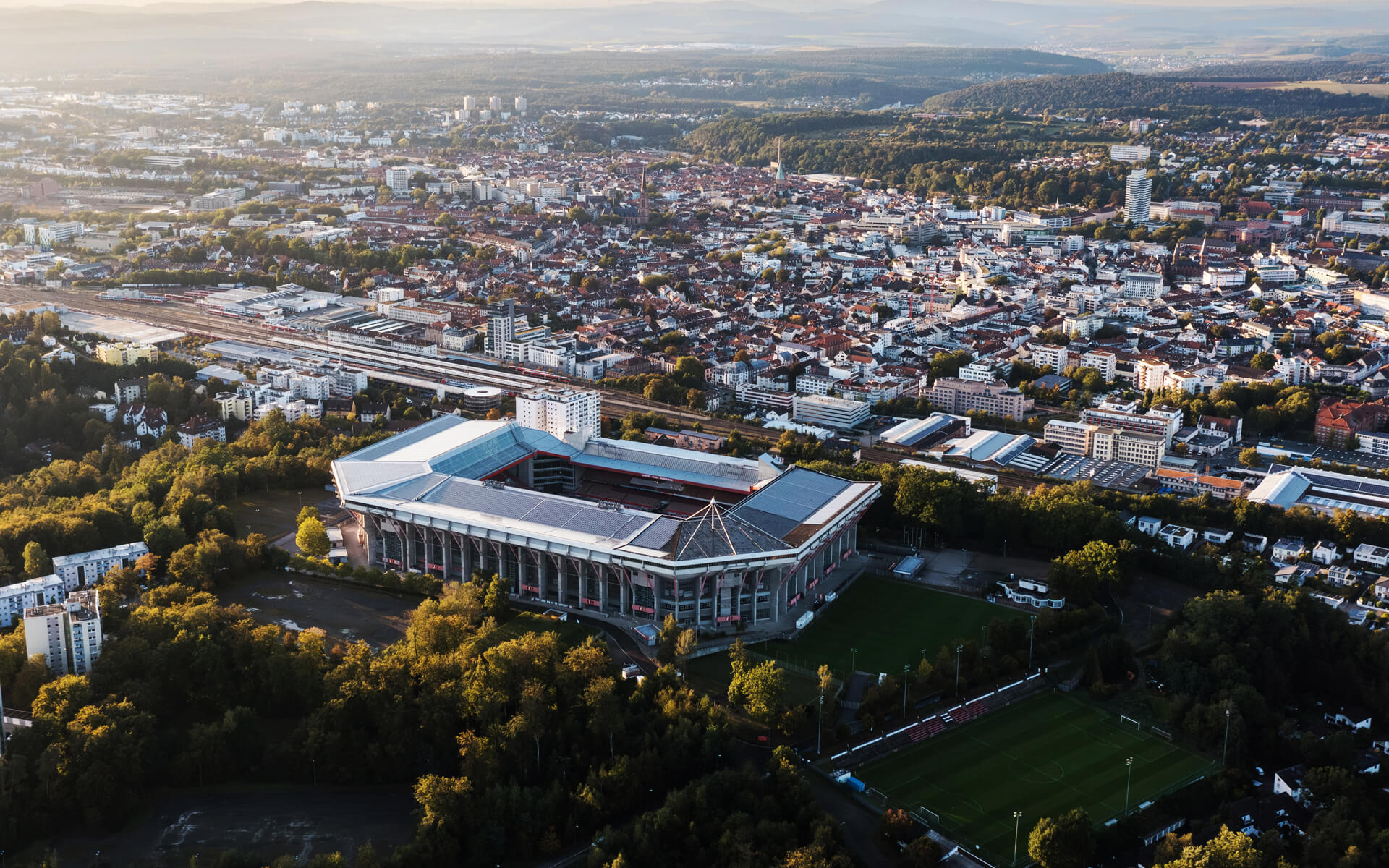 Luftaufnahme der Stadt Kaiserslautern